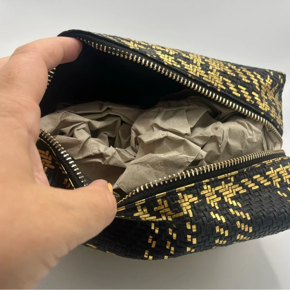 Black and Gold Woven Handbag
